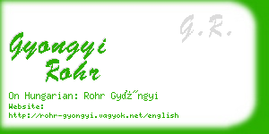 gyongyi rohr business card